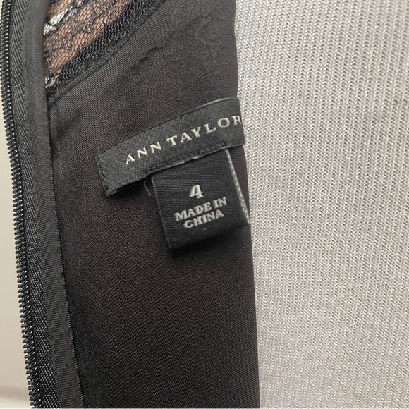 Ann Taylor sheath black dress size 4 with neckline detailing - Picture 5 of 9